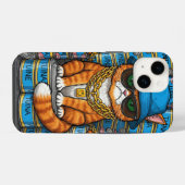 Coque Pour iPhone 14 Un chat grincheux aux chaînes d'or (Verso Horizontal)