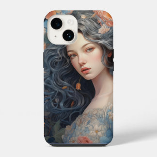 Coque Pour iPhone 14 Une fille et plein de fleurs iPhone 14 Coque