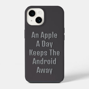 Coque Pour iPhone 14 Une pomme par jour éloigne Android, drôle