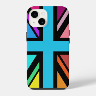 Coque Pour iPhone 14 Union Jack/Drapeau Multicolore+Noir