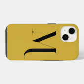 Coque Pour iPhone 14 Unique Extra Large Monogram Print M Or Métallisé (Verso Horizontal)