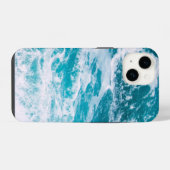 Coque Pour iPhone 14 Vagues de l'océan bleu  (Verso Horizontal)