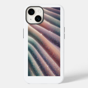 Coque Pour iPhone 14 Vagues de soie iridescentes pailletées élégantes p