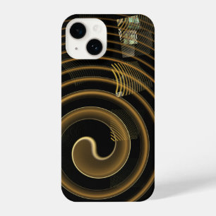 Coque Pour iPhone 14 Vagues dorées hypnotiques Art abstrait moderne