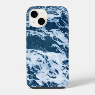 Coque Pour iPhone 14 Vagues Océaniques Bleues Maussades