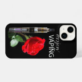 Coque Pour iPhone 14 Vaping and rose flower (Verso Horizontal)