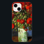 Coque Pour iPhone 14 Vase avec des papillons rouges | Vincent Van Gogh<br><div class="desc">Vase avec des pavots rouges de l'artiste néerlandais Vincent Van Gogh. La peinture d'art original est une huile sur toile représentant une vie morte de fleurs rouge vif. Utilisez les outils de conception pour ajouter du texte personnalisé ou personnaliser l'image.</div>