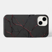 Coque Pour iPhone 14 Veines noires et rouges (Verso Horizontal)