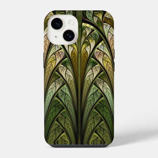 Coque Pour iPhone 14 Vent vert Abstrait en verre ciselé West (Verso)