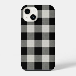Coque Pour iPhone 14 Vérification de Buffalo noir rustique