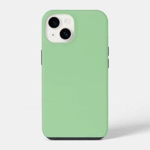 Coque Pour iPhone 14 Vert clair, couleur pastel uni, Coussin décoratif