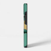 Coque Pour iPhone 14 Vert émeraude or agate nom écriture (Côté gauche)