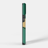 Coque Pour iPhone 14 Vert émeraude or agate nom écriture (Côté droit)