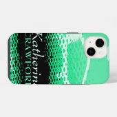 Coque Pour iPhone 14 Vert menthe impression graphique animal noir (Verso Horizontal)