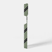 Coque Pour iPhone 14 Vert pâle et charbon cinq bandes motif (Côté droit)