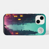 Coque Pour iPhone 14 ville de néon (Verso Horizontal)