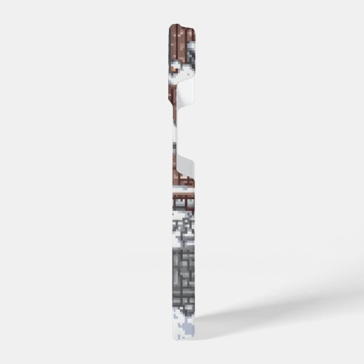 Coque Pour iPhone 14 ville enneigée pixelisée (Côté gauche)