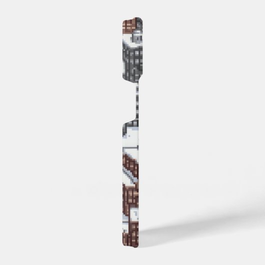 Coque Pour iPhone 14 ville enneigée pixelisée (Côté droit)