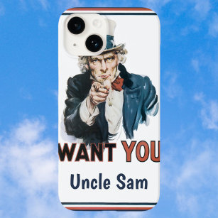 Coque Pour iPhone 14 Vintage oncle patriotique Sam Je vous souhaite pou