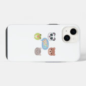 Coque Pour iPhone 14 Visages d'animaux Kawaii mignons | Conception de d (Verso Horizontal)