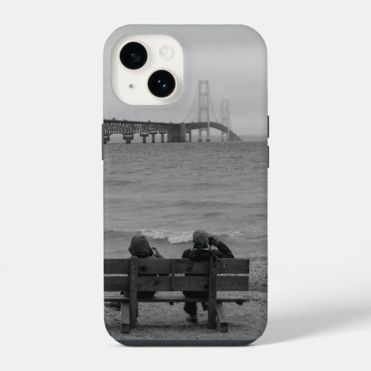 Coque Pour iPhone 14 Visualisation de l'iPhone Coque-mat Mackinac Bridg (Verso)