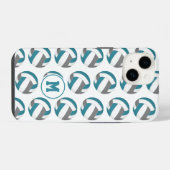 Coque Pour iPhone 14 volleyballs simples gris sarcelle personnalisés av (Verso Horizontal)