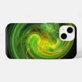 Coque Pour iPhone 14 VORTEX LUMINEUX, vert vif (Verso Horizontal)