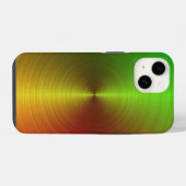 Coque Pour iPhone 14 Vortex métallique vert et or (Verso Horizontal)