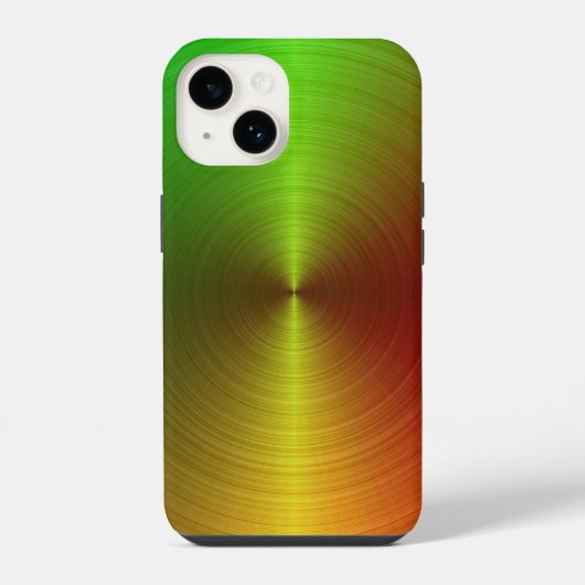 Coque Pour iPhone 14 Vortex métallique vert et or (Verso)