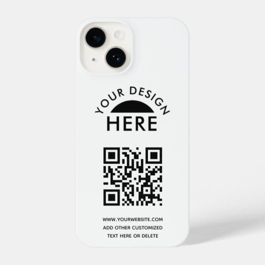 Coque Pour iPhone 14 Votre logo et code QR Business Promotiona (Verso)