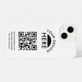Coque Pour iPhone 14 Votre logo et code QR Business Promotiona (Verso Horizontal)