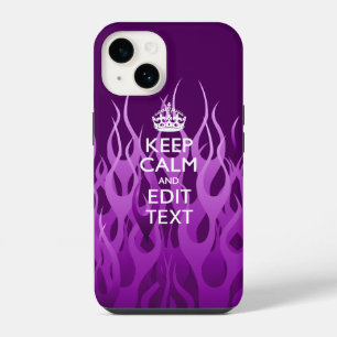 Coque Pour iPhone 14 Votre texte sur Garder son calme sur Flammes de co