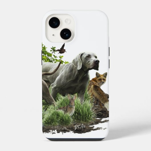 Coque Pour iPhone 14 Weimaraner (Verso)