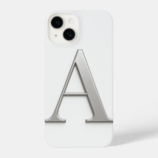 Coque Pour iPhone 14 White Phone Case with Silver Letter Trendy