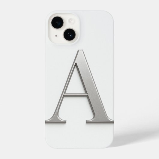 Coque Pour iPhone 14 White Phone Case with Silver Letter Trendy (Verso)