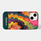 Coque Pour iPhone 14 Zigzag Multicolore Abstrait (Verso Horizontal)