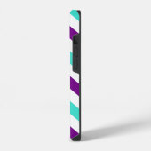 Coque Pour iPhone 14 Zigzag turquoise et violette (Côté gauche)