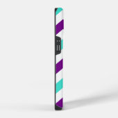 Coque Pour iPhone 14 Zigzag turquoise et violette (Côté droit)