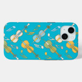 Coque Pour iPhone 15 Angled Cellos and Music Notes iPhone / coque ipad (Verso (horizontal))