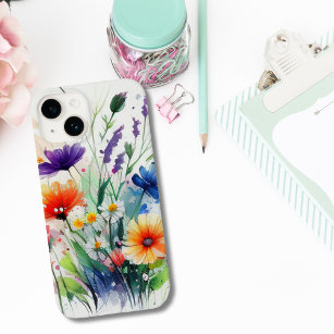 Coque iPhone 15 Pro Aquarelle Florals Fleur sauvage Feminine tendance