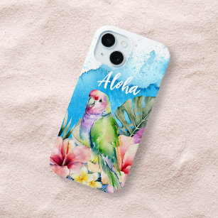 Coque Pour iPhone 15 Belle perroquet Aloha Tropical Floral