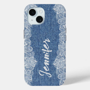Coque Pour iPhone 15 Blue Jean Denim iPhone / coque ipad