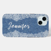 Coque Pour iPhone 15 Blue Jean Denim iPhone / coque ipad (Verso (horizontal))