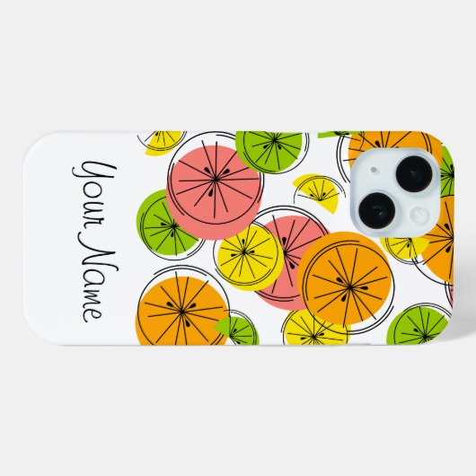 Coque Pour iPhone 15 Citrus 'Nom' coque iphone vertical (Verso (horizontal))
