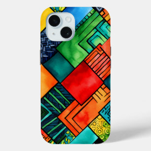 Coque Pour iPhone 15 Colorful African Print iPhone 15iPhone / coque ipa