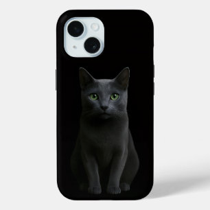 Coque Pour iPhone 15 Coque Black 4 Luxe iPhone 15 Case-Mate, Chat Bleu