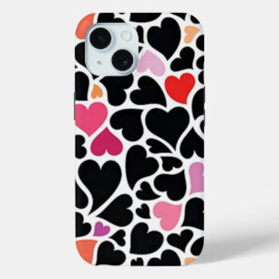 Coque Pour iPhone 15 Coque Black Harts iPhone 15
