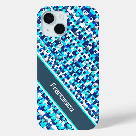 Coque Pour iPhone 15 Coque  de motif géométrique-coque iphone de maté (Verso)