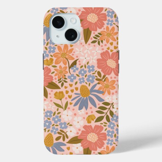 Coque Pour iPhone 15 Coque Floral iPhone 15 (Verso)