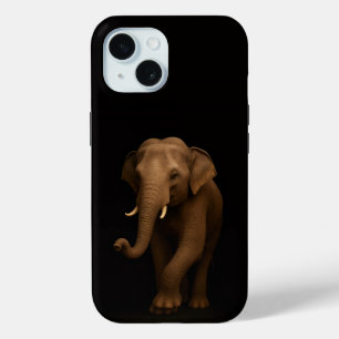 Coque Pour iPhone 15 Coque iPhone 15 Black 4 Luxe, Éléphant indien